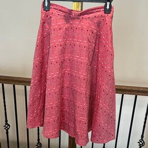 Modcloth Pink Polka Dotted A-Line Skirt. Size Small